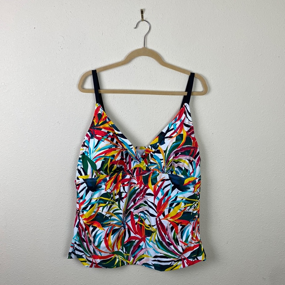 Apt. 9 | Women's Plus Tropical Palm Floral Tankini 3X